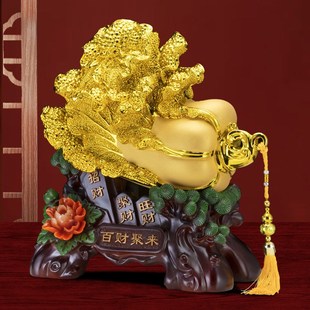 百财聚来招财白菜摆件中式 饰商铺开业乔迁礼品送礼 家居客厅玄关装