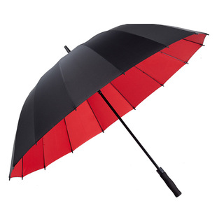 16骨自动雨伞长柄男士超大号暴雨伞双人抗风加厚加固定制logo