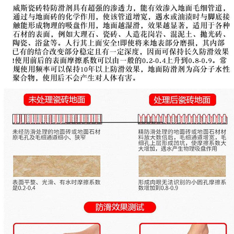 瓷砖防滑剂地面液体大理石卫生间厨房火J锅店地砖处理液包邮优惠