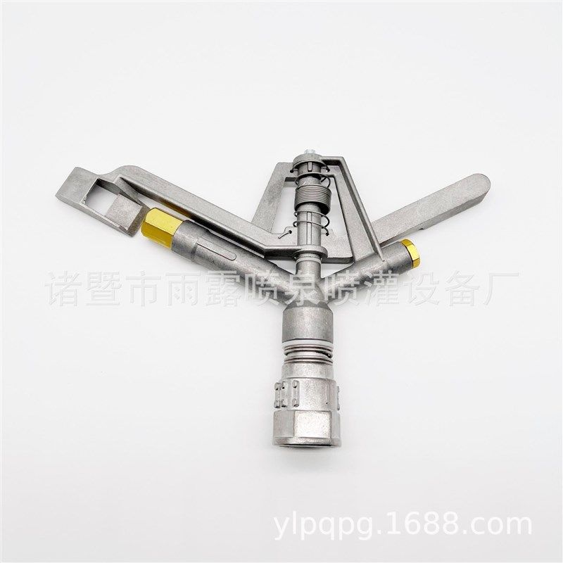 工厂销1a寸DN25合金旋转式双喷嘴摇臂喷头金属不可调控草坪园林大