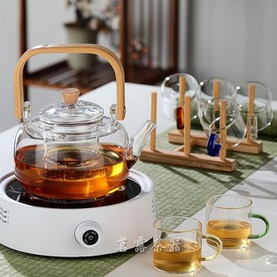 玻璃煮茶壶耐高温加厚家用大容量茶水分离提梁壶电陶炉泡茶壶套装