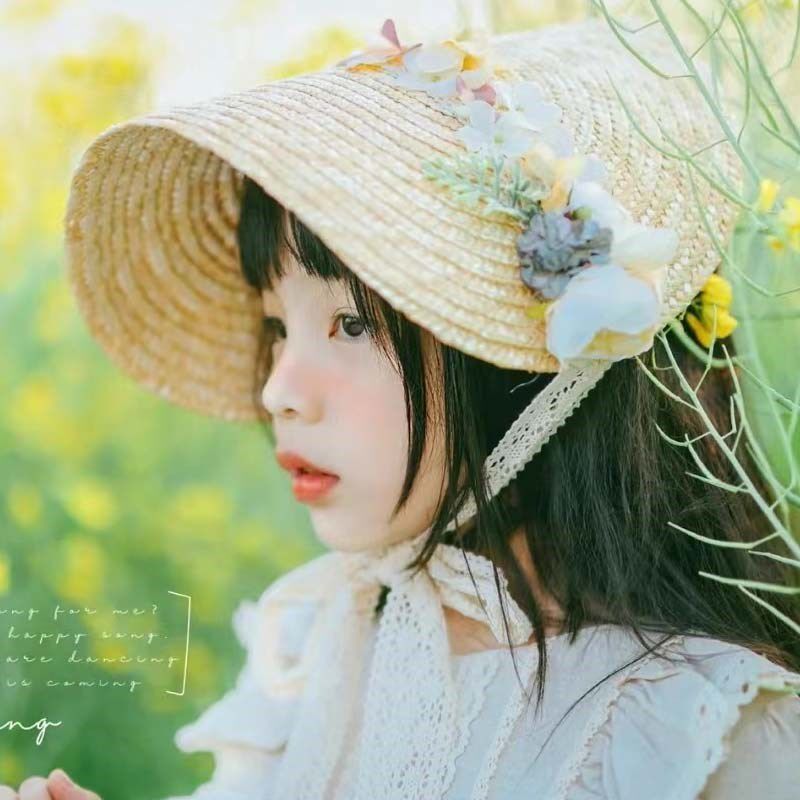 23年春天影楼儿童油p菜花拍照背景布室内梦幻春天稻田写真喷绘纸