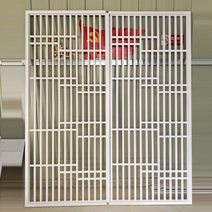 玄关PVC屏风隔断中式木格栅镂空装饰花格仿木雕通花板隔断墙简约