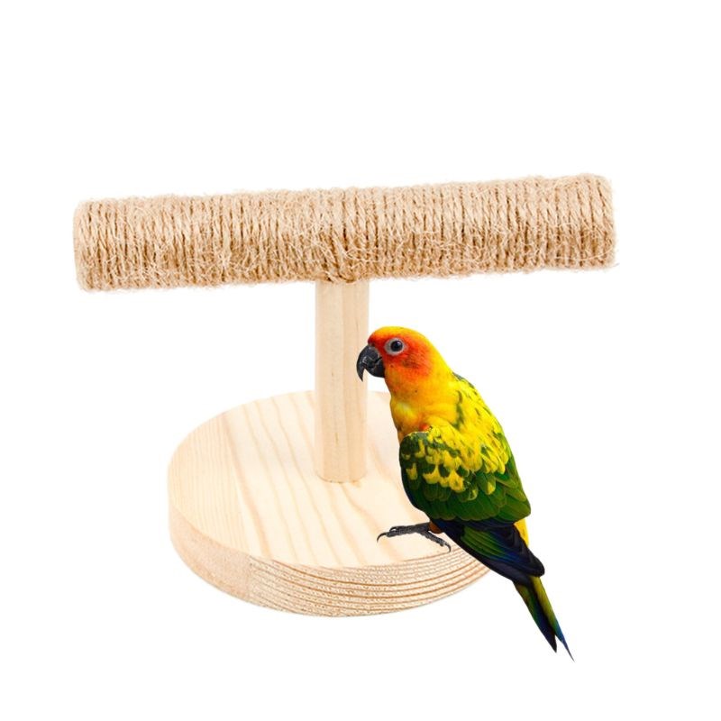 推荐Parrot Wooden Tabletop Perch Bird Stand Training Exercis-封面