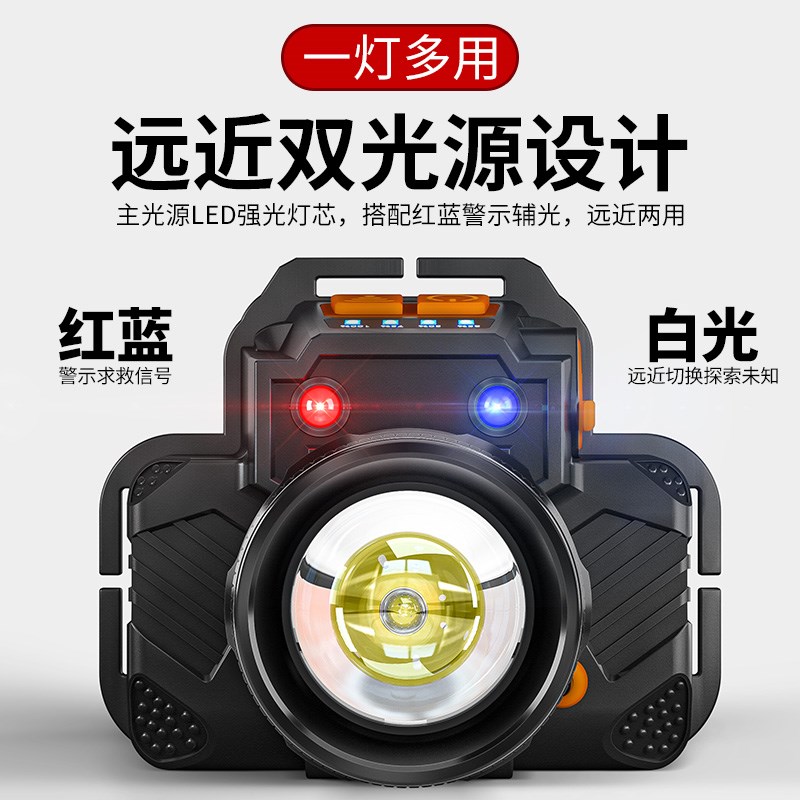 热销神火 头灯强光充电超亮 户外钓鱼专用头戴式夜钓非感应矿灯长