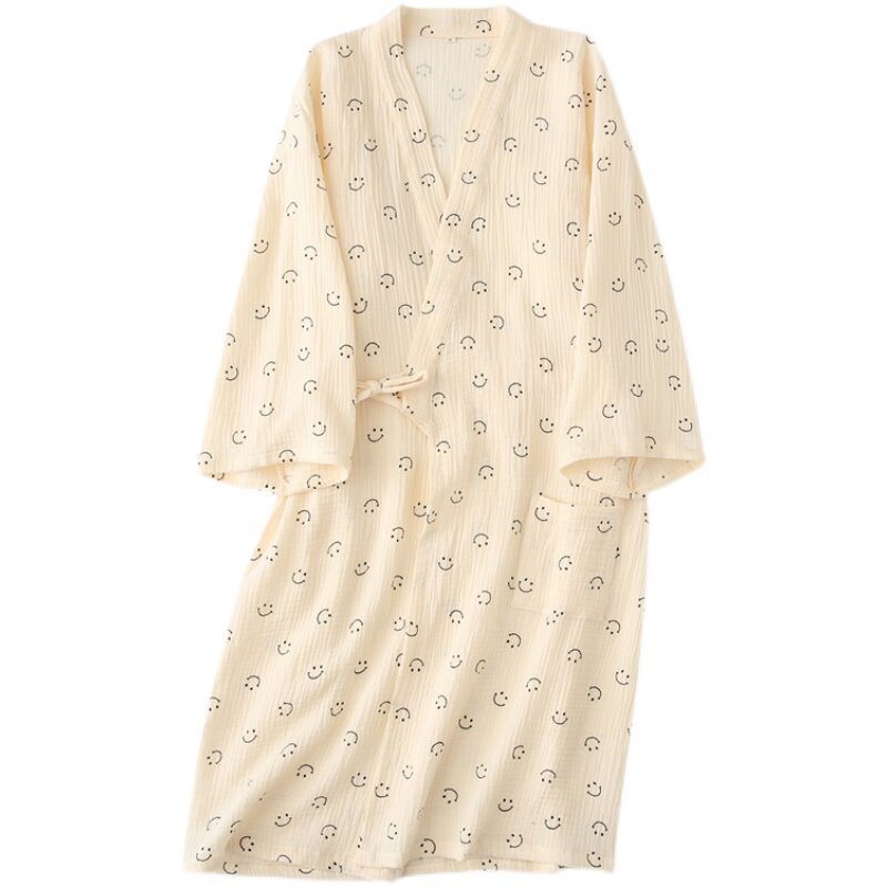 睡袍女纱布和服日系薄款春秋卡通日式男夏季睡裙情侣浴袍睡衣