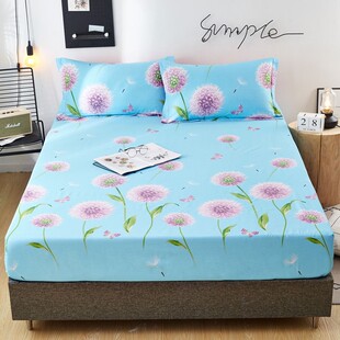 牛油果绿色全棉床笠单件1.8x2纯w棉床罩120床套150/180x200c1.5