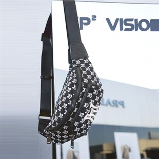 PNJ斜挎包小众设计o感包包2024女款刺绣老花帆布胸包单肩运动腰包