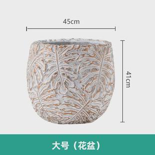 北欧创意家居大花盆办公室圆形落地花盆水泥庭院绿萝绿植盆栽花器