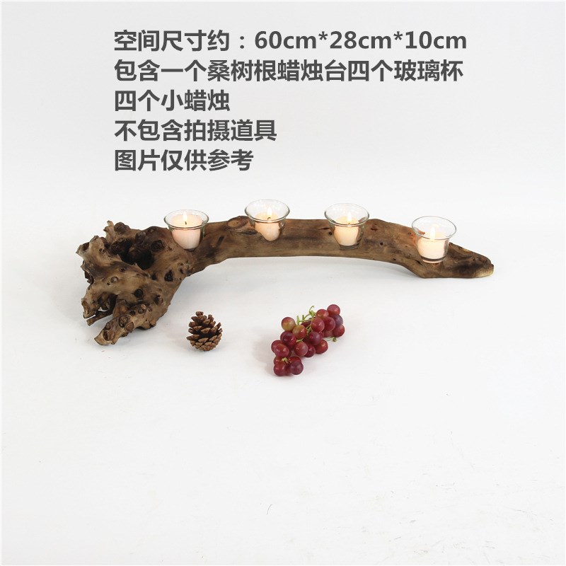 欧式复古法式浪漫家居根雕蜡烛台咖啡厅桌面摆件场景搭建摆拍道具