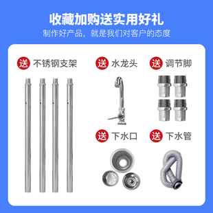 不锈钢商用水槽家用工作r台水池单位食堂饭店带平台置物架洗菜碗