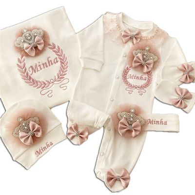 速发Baby Girl King Queen Newborn Personalized Outfit Clothin