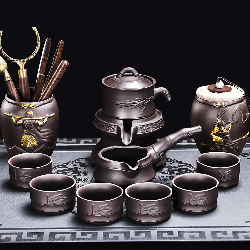 懒人茶具套装家用客厅自动石磨配件泡茶小茶壶茶杯功夫茶高档