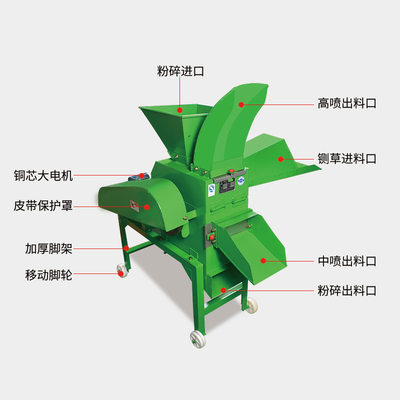 急速发货多功能干湿两用秸秆铡草揉丝粉碎一体机玉米稻草等秸秆饲