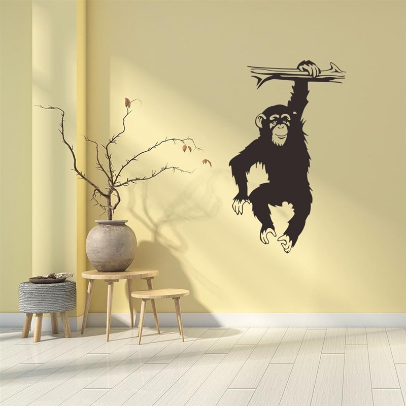 速发Wall Decal Gorilla Wall Decor er Black Gorilla Monkey De