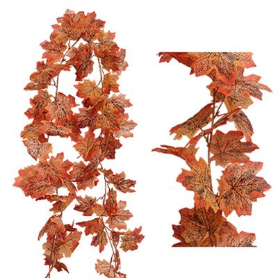 网红175cm Artificial Autumn Maple Leaves Garland Fall hangin