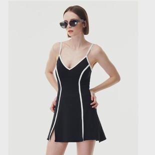 显瘦遮肚吊带款 两件套裙式 聚拢泡温泉度假游泳衣女 保守长袖 新款