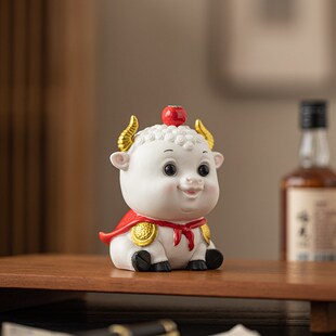 牛市大涨陶瓷牛摆件股票吉祥物办公室生肖牛装饰品摆设牛气冲天