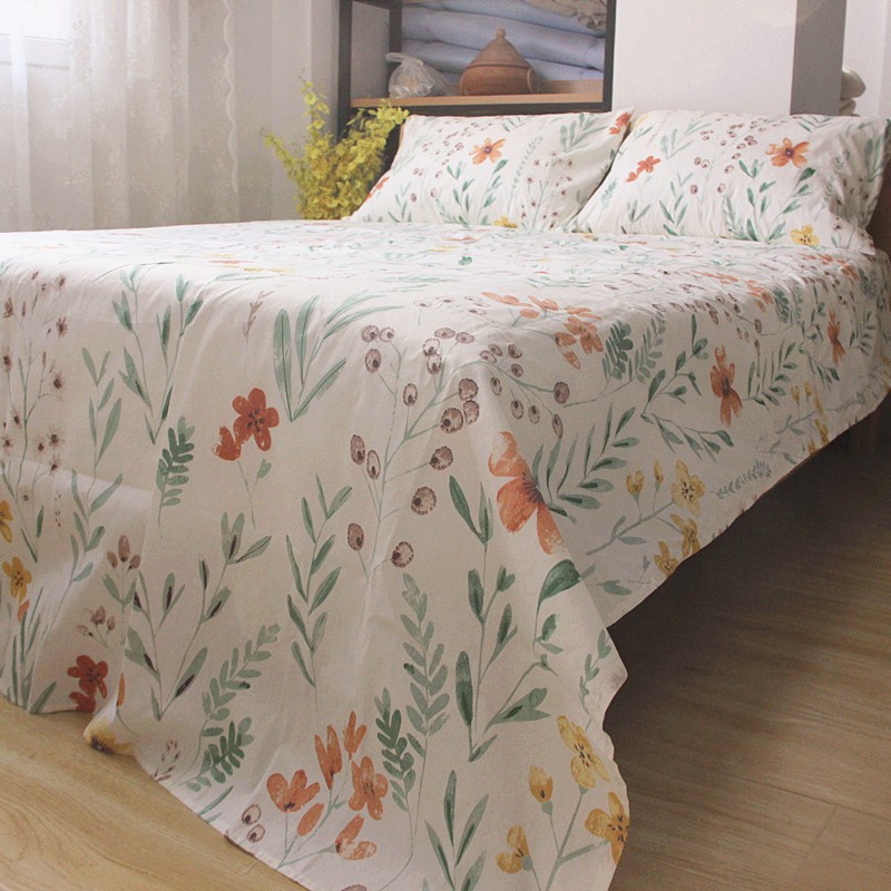 油画加厚60纯棉斜纹单人双人床单被单被套被罩全棉多尺寸粗布床品