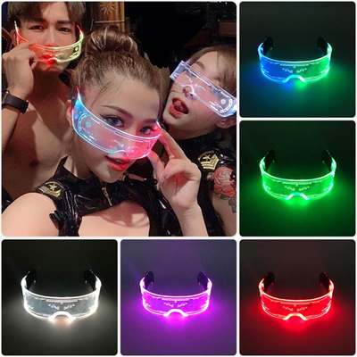 网红Cool Luminous Colorful LED Light Up Glasses Glowing Neon