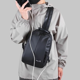 多功能休闲小背包男士小号迷你双肩包上班通勤男平板斜挎包百搭潮