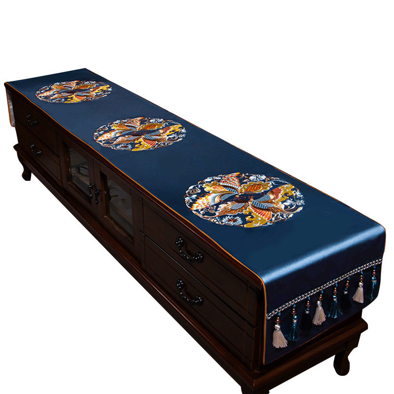 布艺长方形电视柜防尘盖巾餐桌垫巾家用电视柜布新中式布艺长方形,居家布艺,桌布,淘宝优惠券,粉丝福利购,淘宝优惠卷