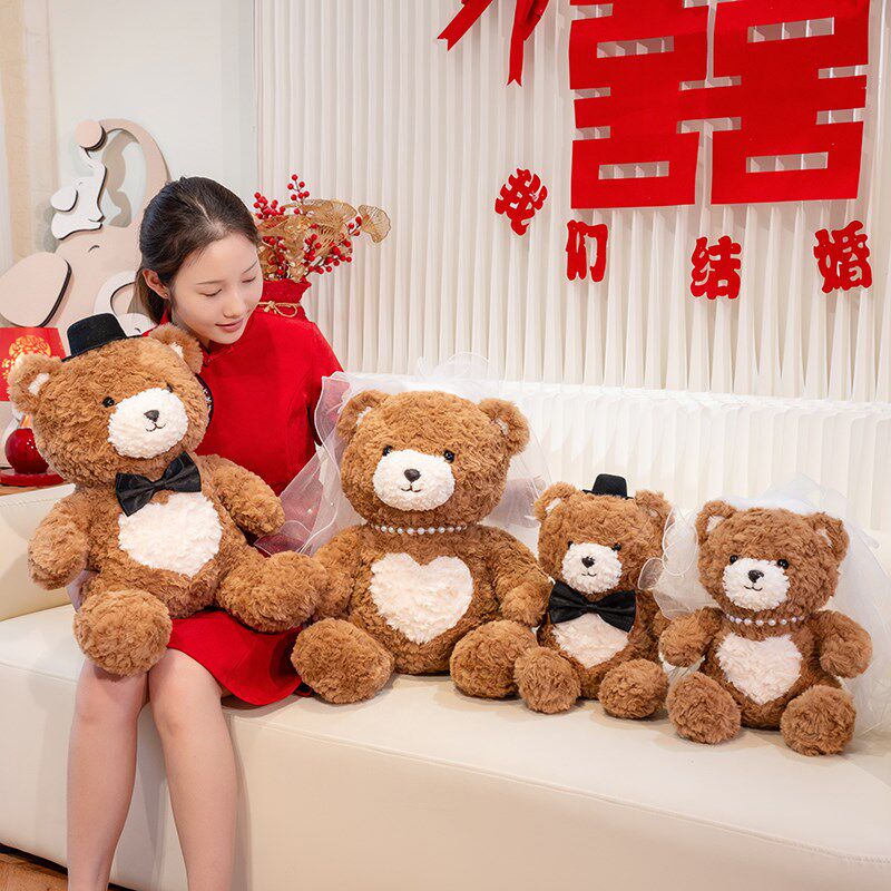 压床娃娃一对结婚床上抱枕婚房布置新婚公仔喜娃玩偶新人礼物
