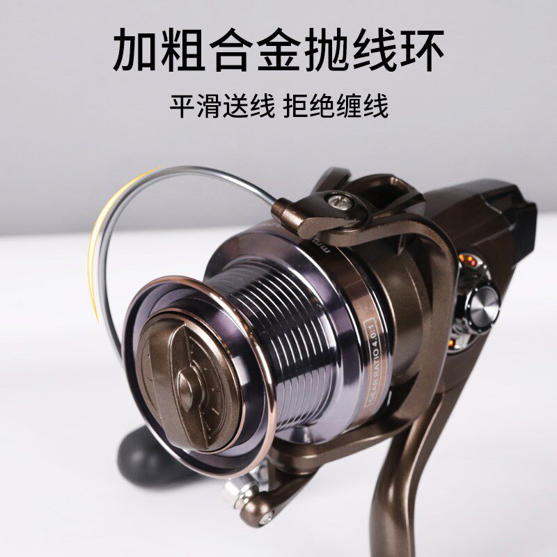 鱼轮纺车轮海全金属摇臂纺车轮摇把不锈钢渔线轮路亚轮鱼线轮渔轮