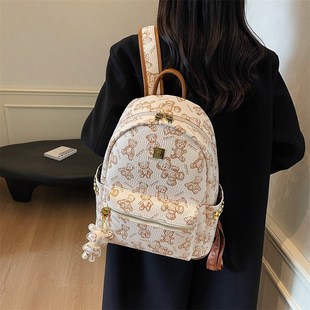 可迪熊设计迷你小背包女2024新款韩版大容量双肩包女时尚学生书包