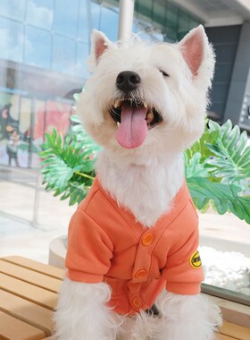 宠物秋冬加绒纯色开衫橙色紫色狗衣E服加厚保暖纯棉西高地法斗休