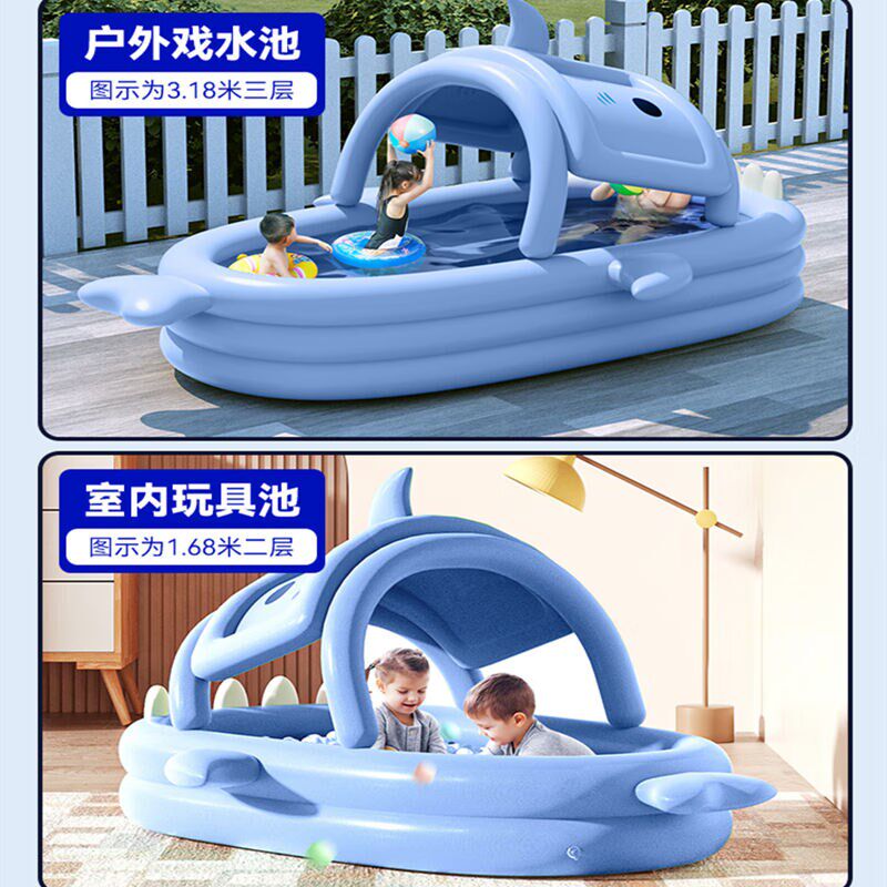 新款京佳家庭家用充气游泳池大型戏水池户外冲气儿童游泳池洗澡池
