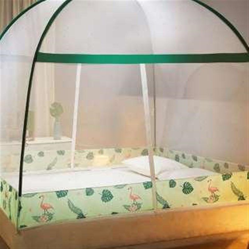 蒙古包家用蚊帐2.0床上1.8米免安装方顶蚊帐可挂吊扇加高上下床