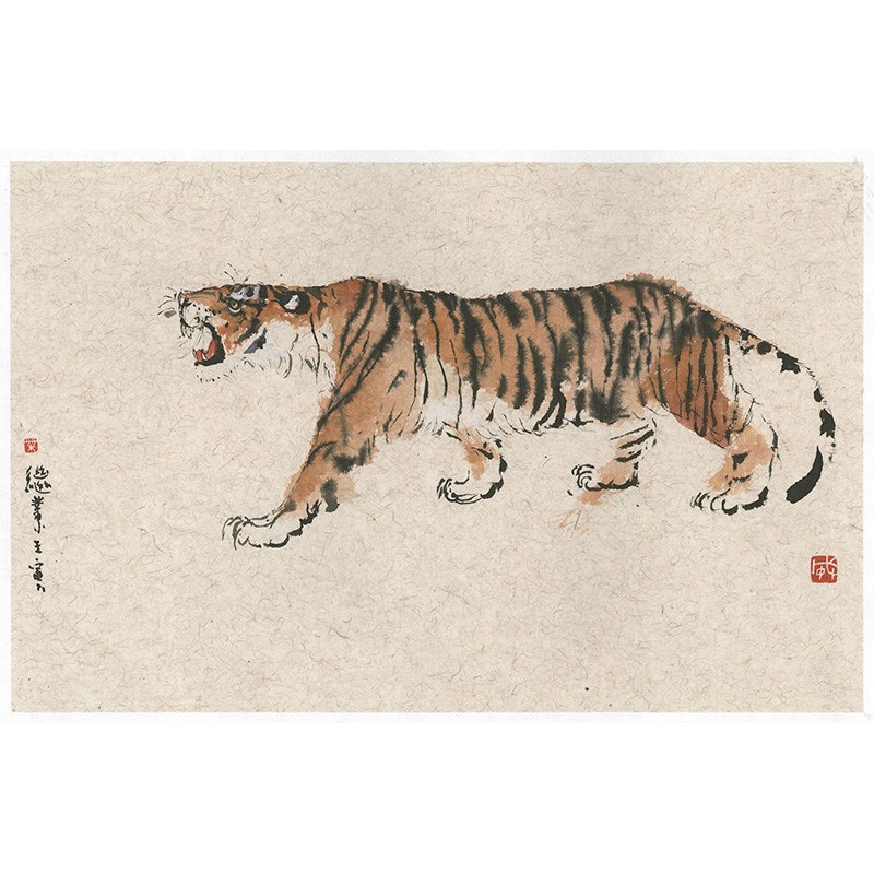 薛继业水墨虎年画虎高精版画v画心34*22无框卧室卫生间走廊装饰画
