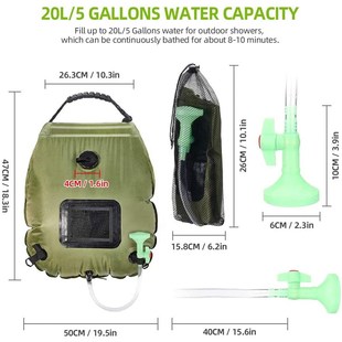 Water Bags 20L Outdoor Camping Hiking Solar Shower Bag Heati