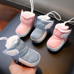 婴儿鞋男女宝宝软底保暖棉鞋冬季防掉鞋0一1G岁加厚6-8-9-12个月1
