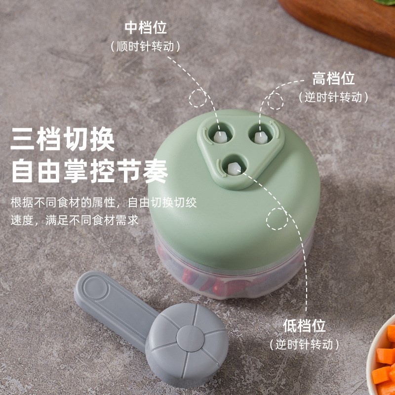 手摇三档变速蒜泥机厨房家用摆摊迷你捣蒜泥压蒜器拉蒜器切蒜搅葱