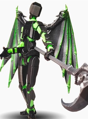 爆款龙年3D打印伊利丹六翼天使关节可动大嘴恐龙多关节可动幸运13