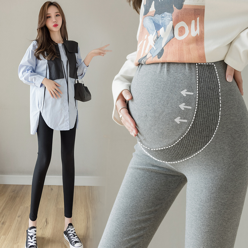 孕妇裤子打底裤春秋薄款外穿孕早期休闲裤纯棉托腹长裤Y孕妇装春