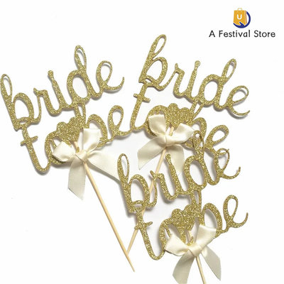 极速Gold Bride To Be Letter Foil Balloon Banner Headband Cup