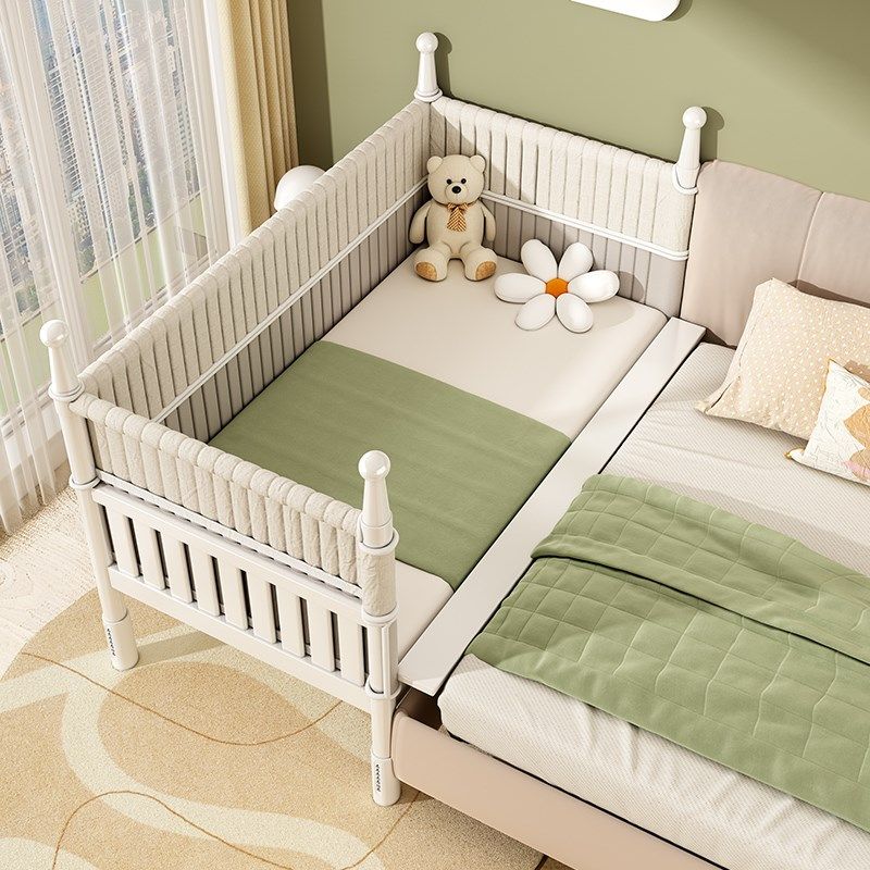 铁艺儿童床拼接床带护栏婴儿床宝宝小床男孩钢架单人床加宽大床边,住宅家具,儿童拼接床,淘宝优惠券,粉丝福利购,淘宝优惠卷