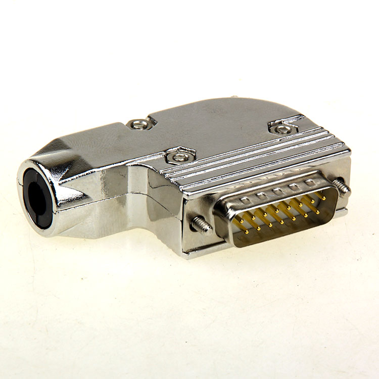 D-SUB连接器DB9DB15插头90度接插件9针15针串口RS232弯头