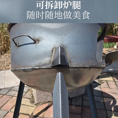 老式铁炉子乡下柴火灶可以烤火烧火炉灶取暖家用可移动地锅柴火灶