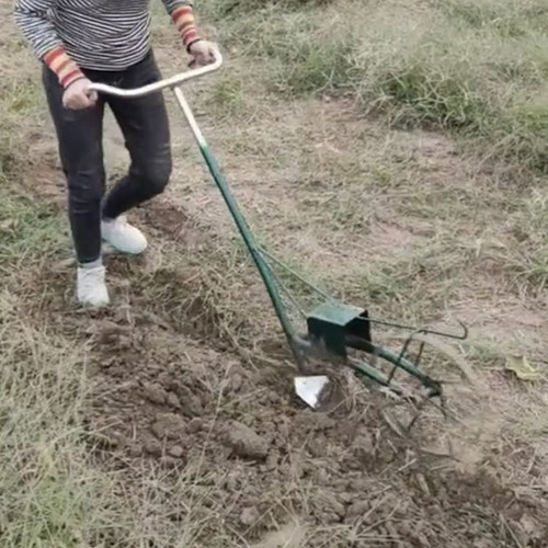 人工犁地机翻土神器农用开荒工具家用耕地机小型起垄开沟机手拉犁