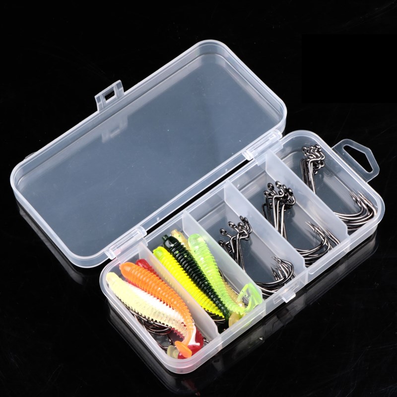 *60pcs/lot sea Fishing hook with soft lures 2#1#1/0#2/0#3/0#