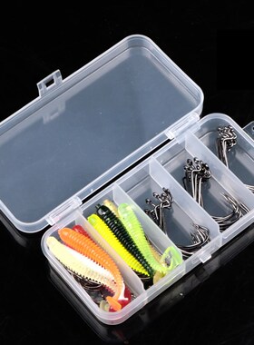 *60pcs/lot sea Fishing hook with soft lures 2#1#1/0#2/0#3/0#
