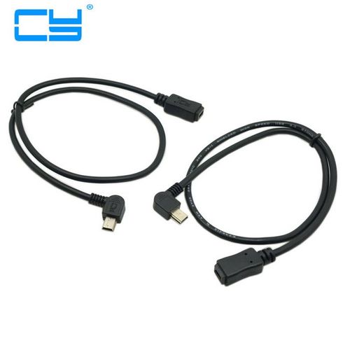 90 Degree Mini USB 5 Pin Male to Mini USB Female Extension