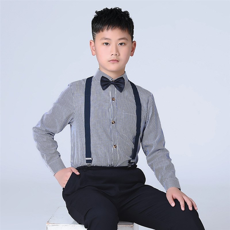 大码男童主持人礼服套装英伦风加肥加H大胖童西装儿童背带裤演出
