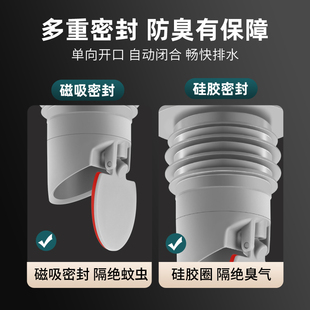 下水管道防返臭神器厨房脸盆洗衣机硅胶密封圈塞5075排水管堵口器