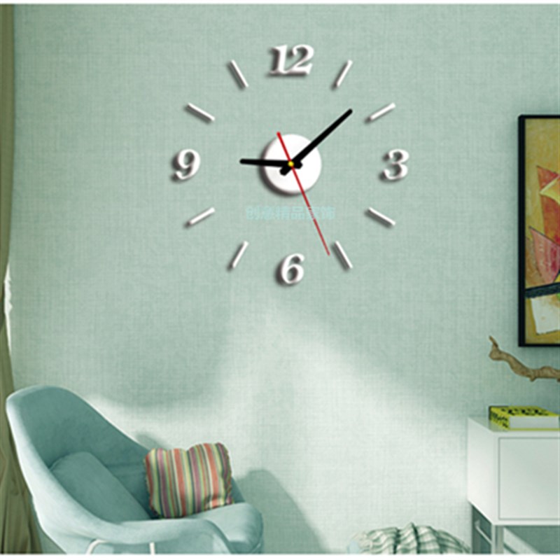 简约现代时钟优质亚克力镜面wDIY数字挂表客厅卧室超静音装饰钟表