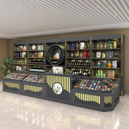 烤漆烟酒柜海烟烟柜白酒红酒展示柜台超市便利店收银台酒店陈列柜